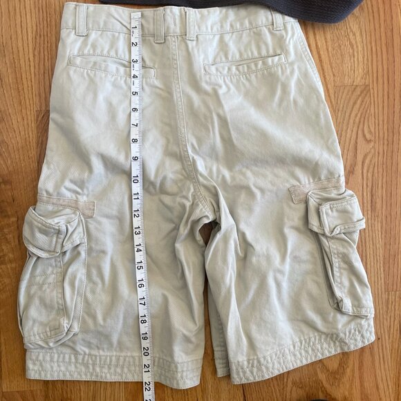 Faded Glory Khaki 100% Cotton Cargo Shorts with Belt Boys Size 14 - Picture 10 of 12